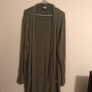 Knee length olive green sweater